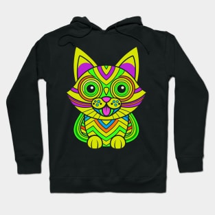 Trippy Cat Psychedelic Vibrant Hoodie